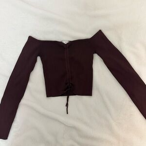 Zara off shoulder sculpt top